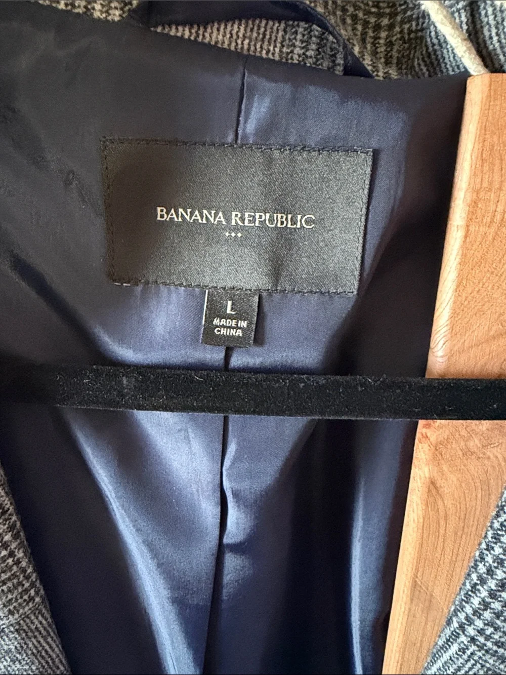 Banana Republic Gray Plaid Pea Coat